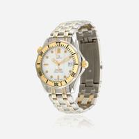 A stainless steel and gold divers watch, Omega Seamaster Professional, Ref. 196.1502