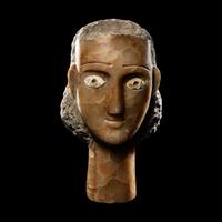 A South Arabian Alabaster Head of a Woman