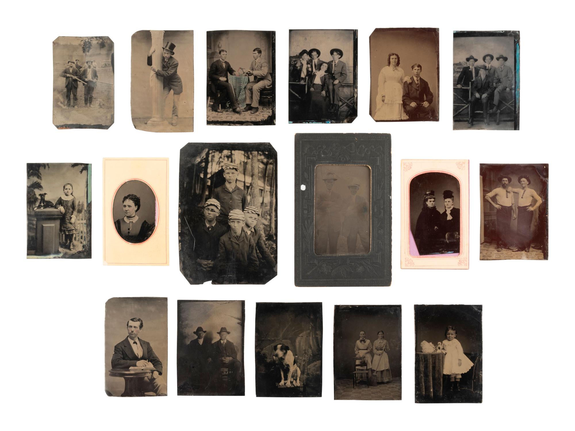 [EARLY PHOTOGRAPHY] 75+ tintypes and ambrotypes of civilians, incl. occupational and outdoor views.