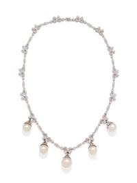 CULTURED SOUTH SEA PEARL AND DIAMOND NECKLACE