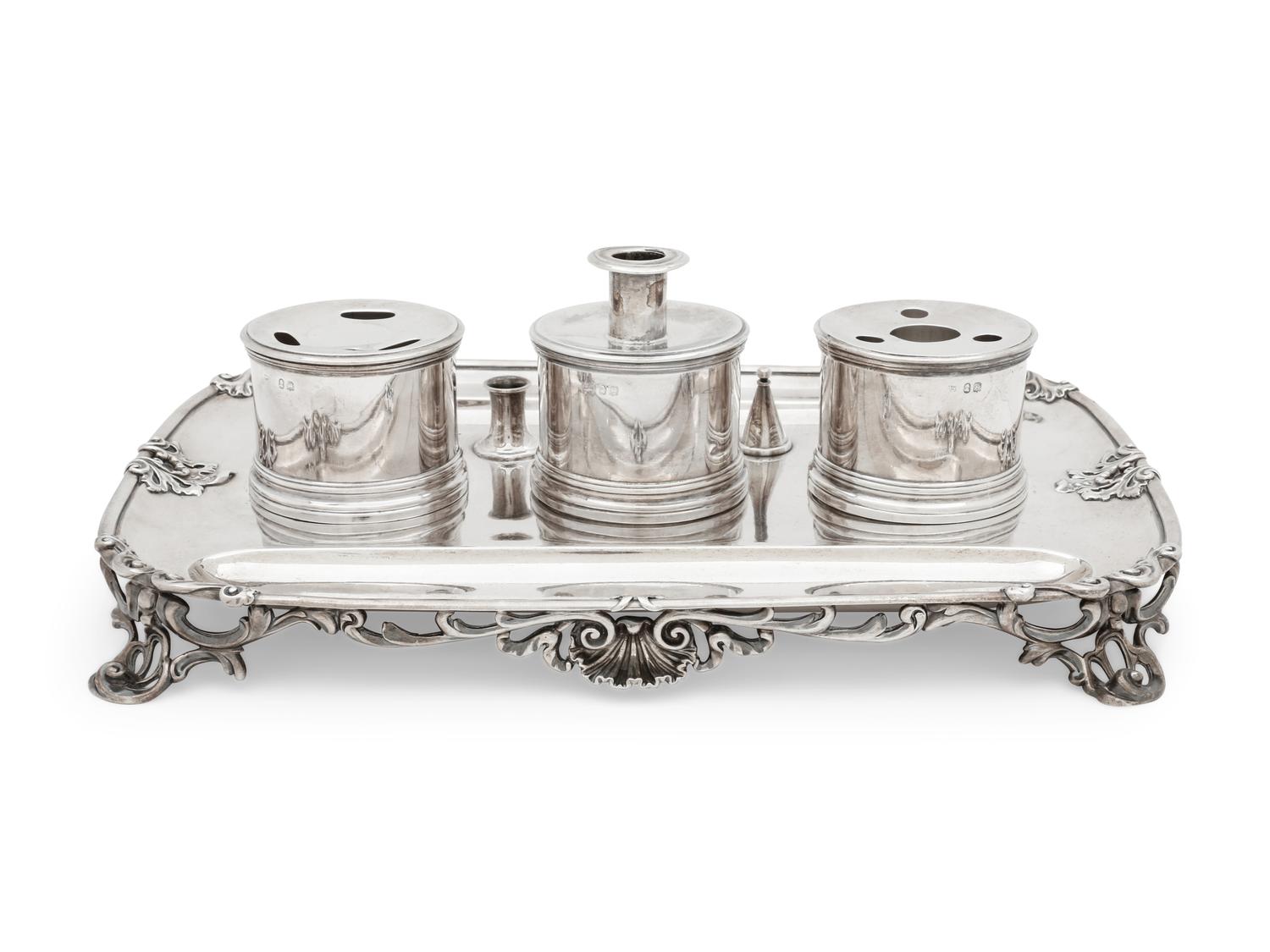 A George IV Silver Ink Stand By Paul Storr