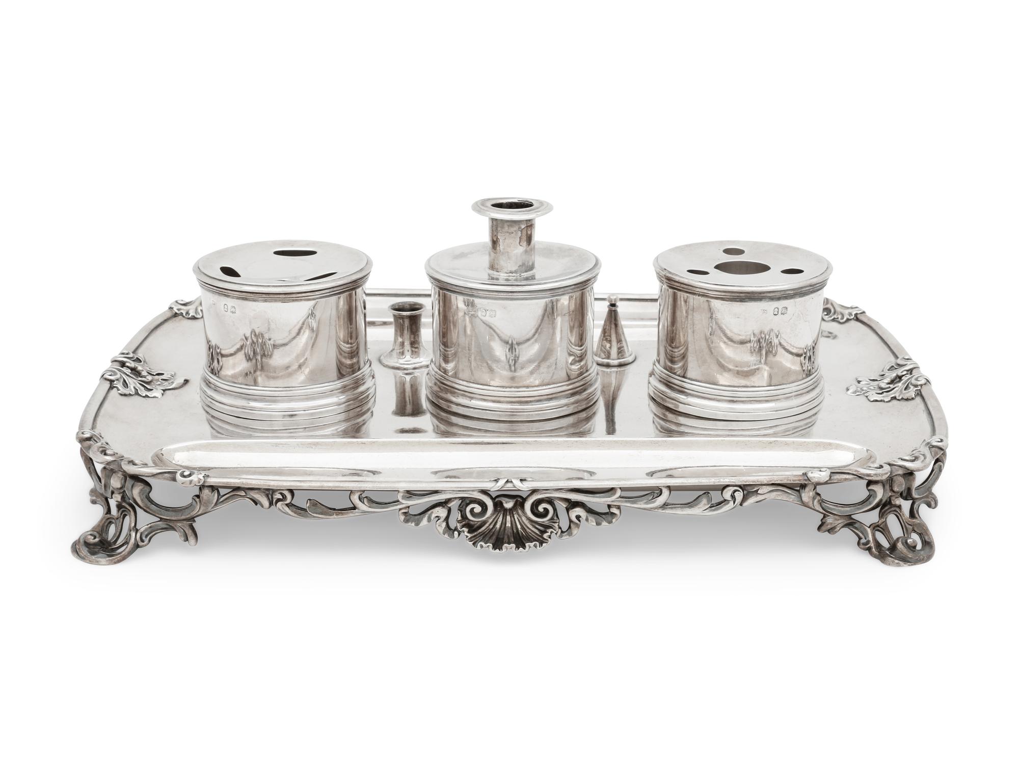 A George IV Silver Ink Stand By Paul Storr