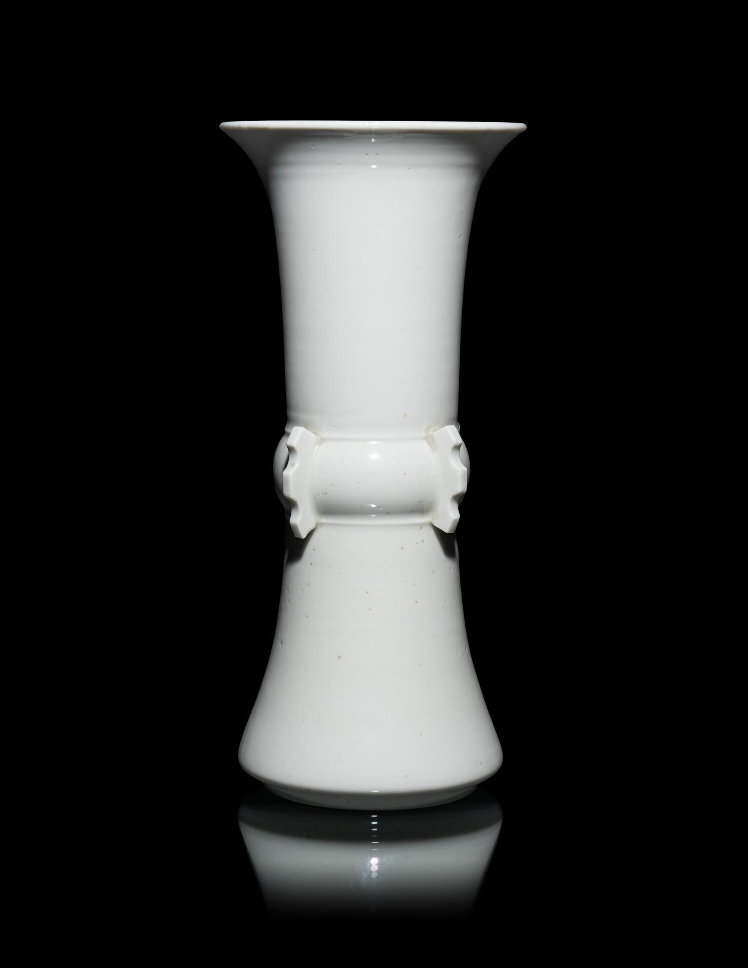 A Chinese Blanc-de-Chine Porcelain Gu Vase