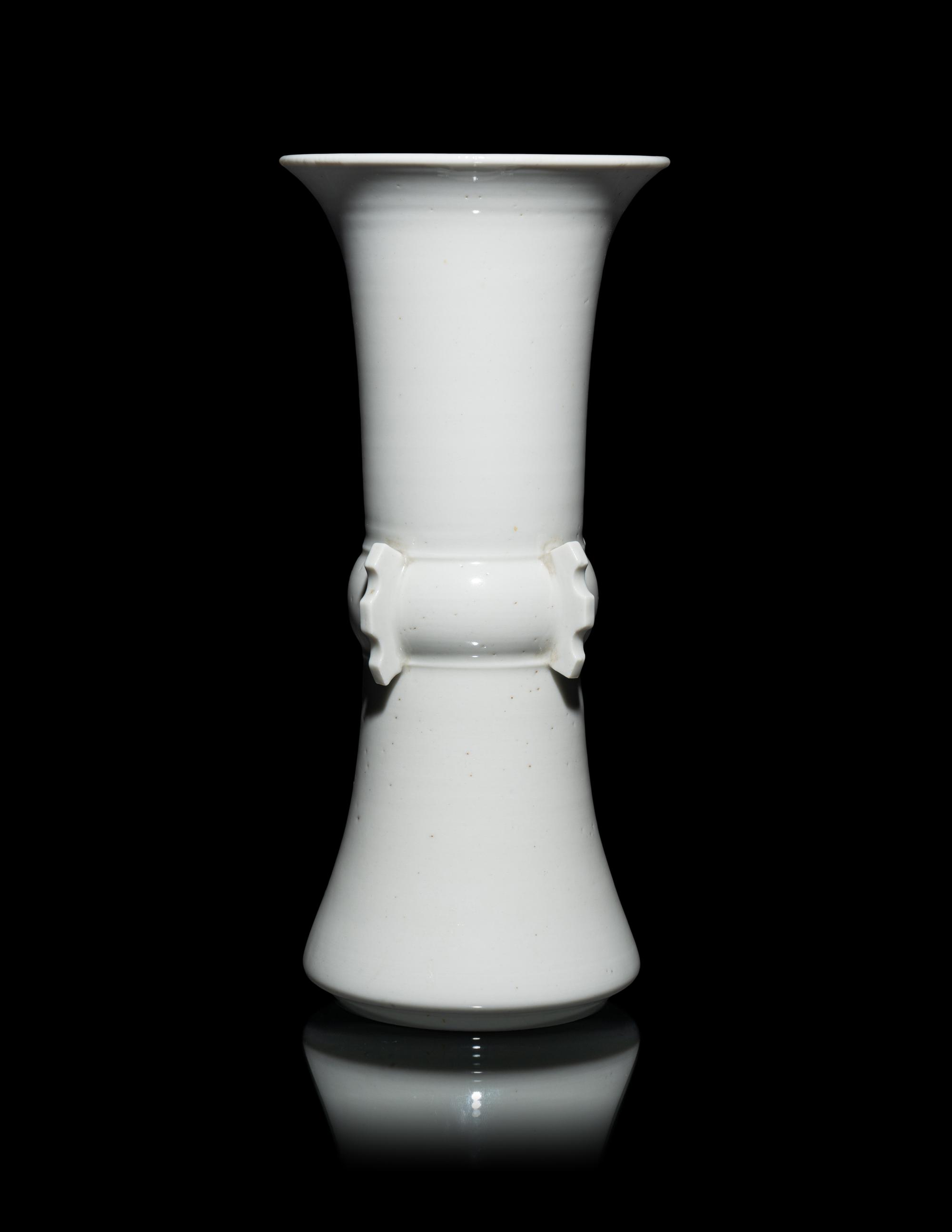 A Chinese Blanc-de-Chine Porcelain Gu Vase
