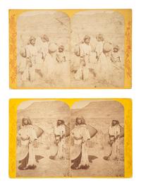 [NATIVE AMERICANS]. 6 stereoviews of Ute and Paiute Indians, incl. examples by CARTER and HILLERS.