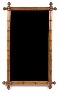 A Victorian Bamboo Mirror Width 35 inches.