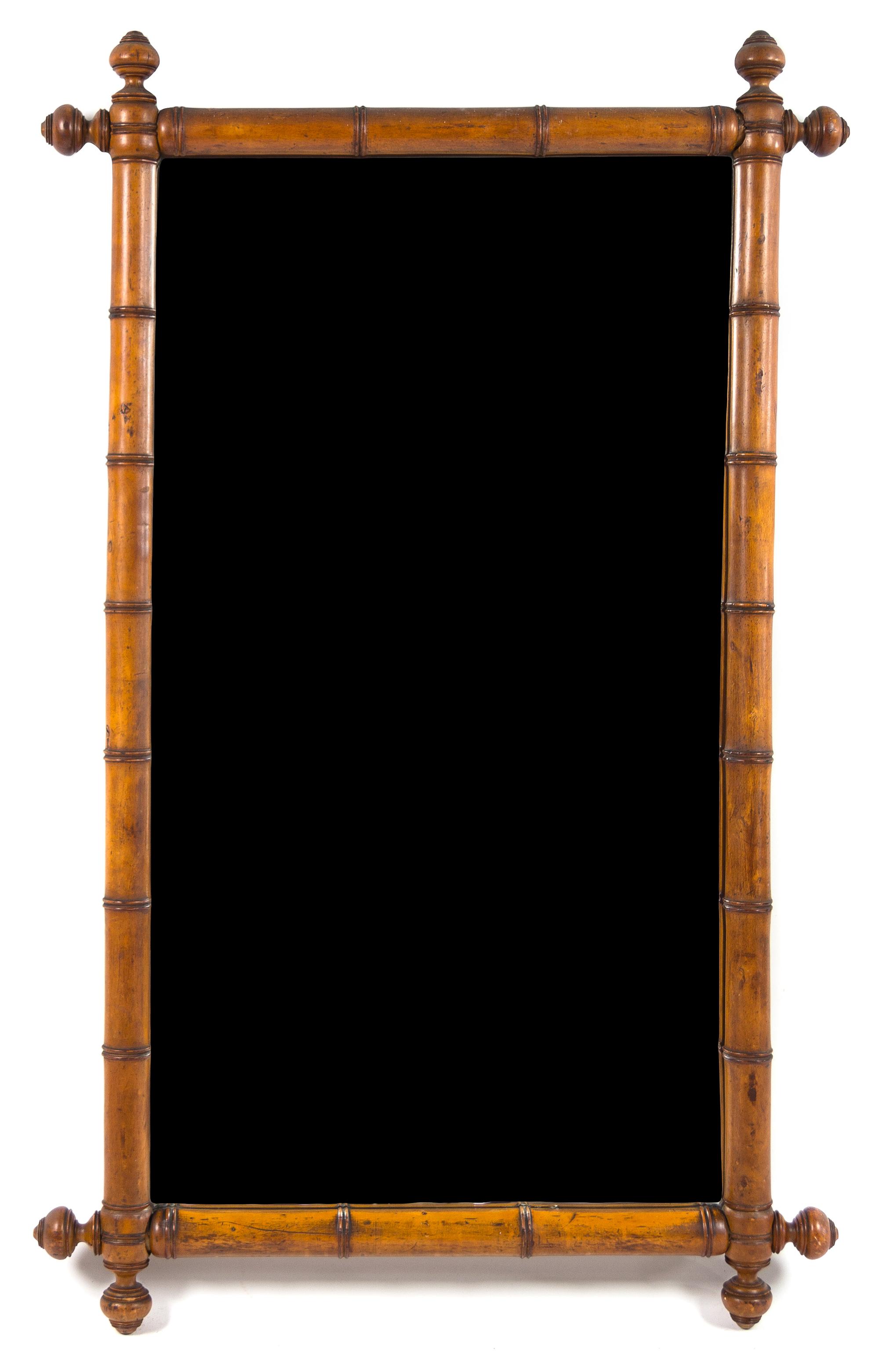 A Victorian Bamboo Mirror Width 35 inches.
