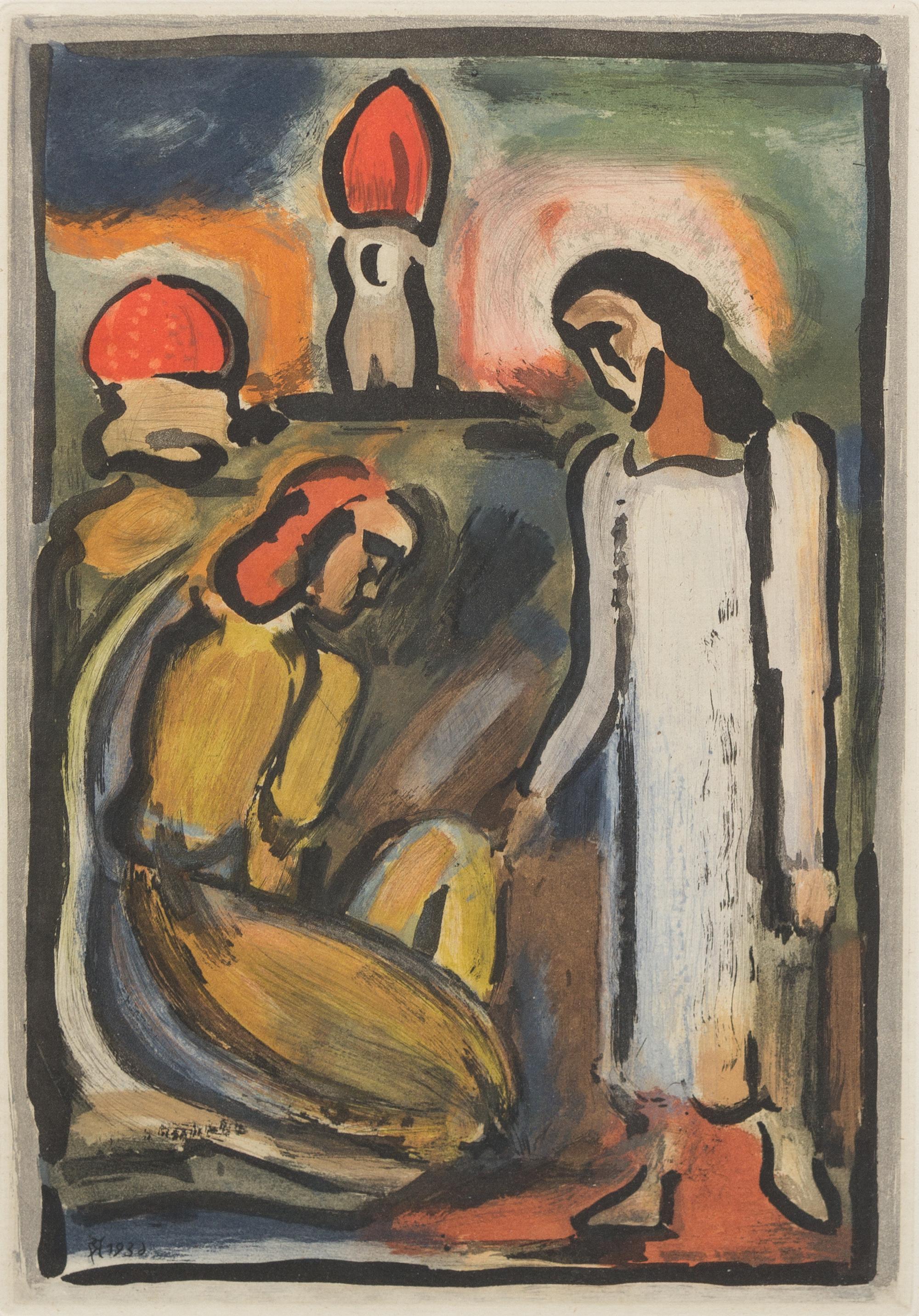 Georges Rouault, (French, 1871-1958), Christ et la Sainte Femme (from Passion), 1936