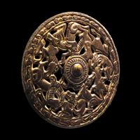 A Eurasian Gilt-Bronze Openwork Roundel