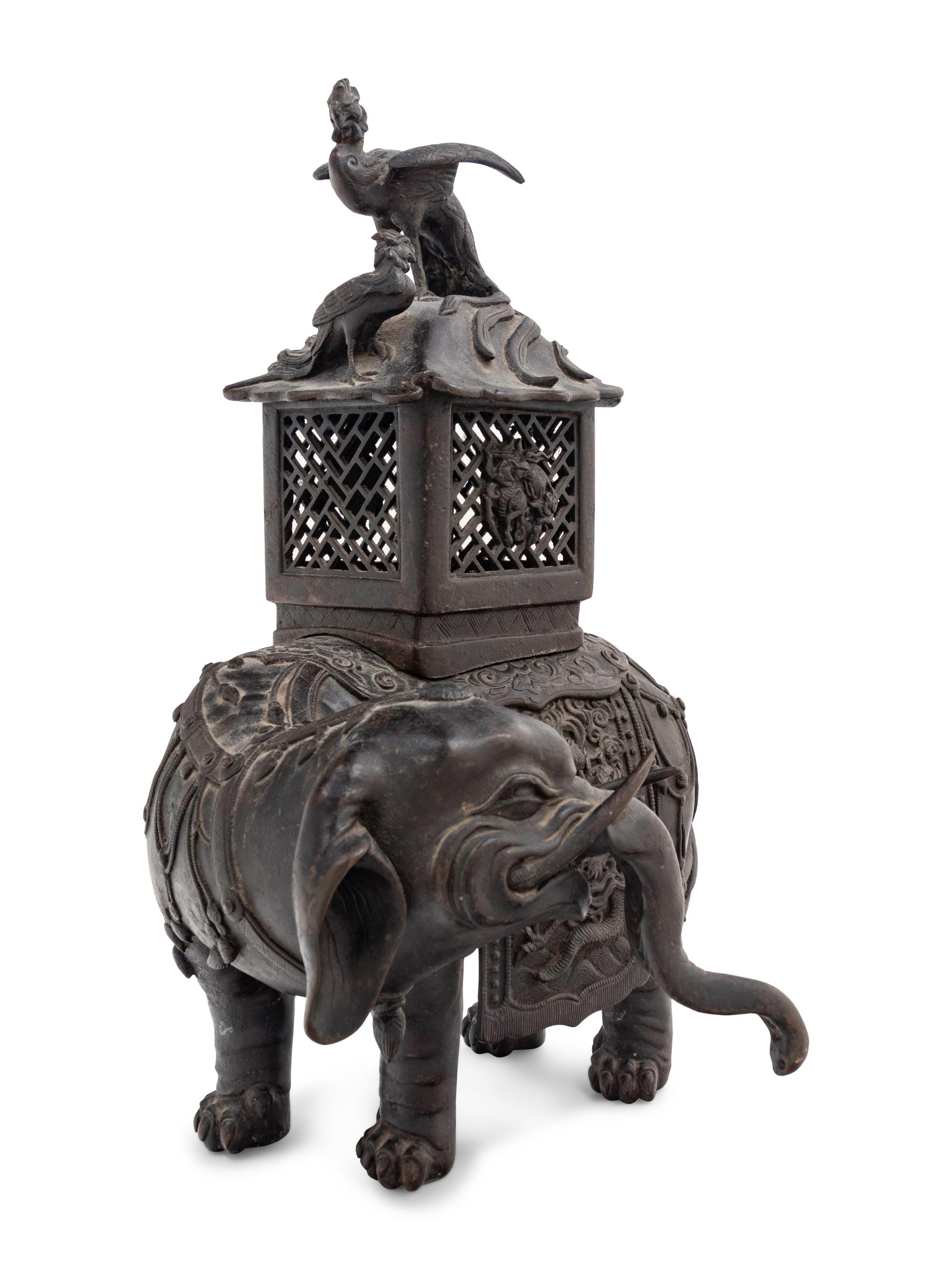 A Bronze Elephant-Form Incense Burner