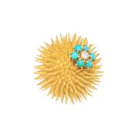 TIFFANY & CO., DIAMOND AND TURQUOISE SEA URCHIN BROOCH