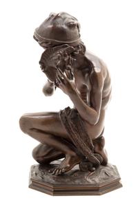 After Jean-Baptiste Carpeaux, (French, 1827-1875), Jeune pecheur a la coquille, 1857