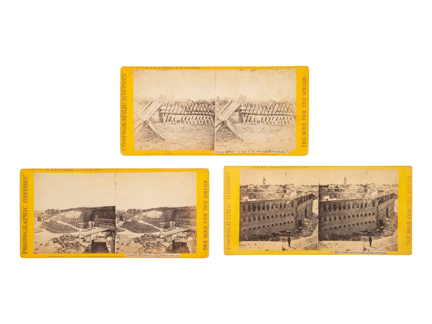 [CIVIL WAR]. 15 stereoviews ft. breastworks and fortifications. New York: E. & H. T. Anthony & Co.
