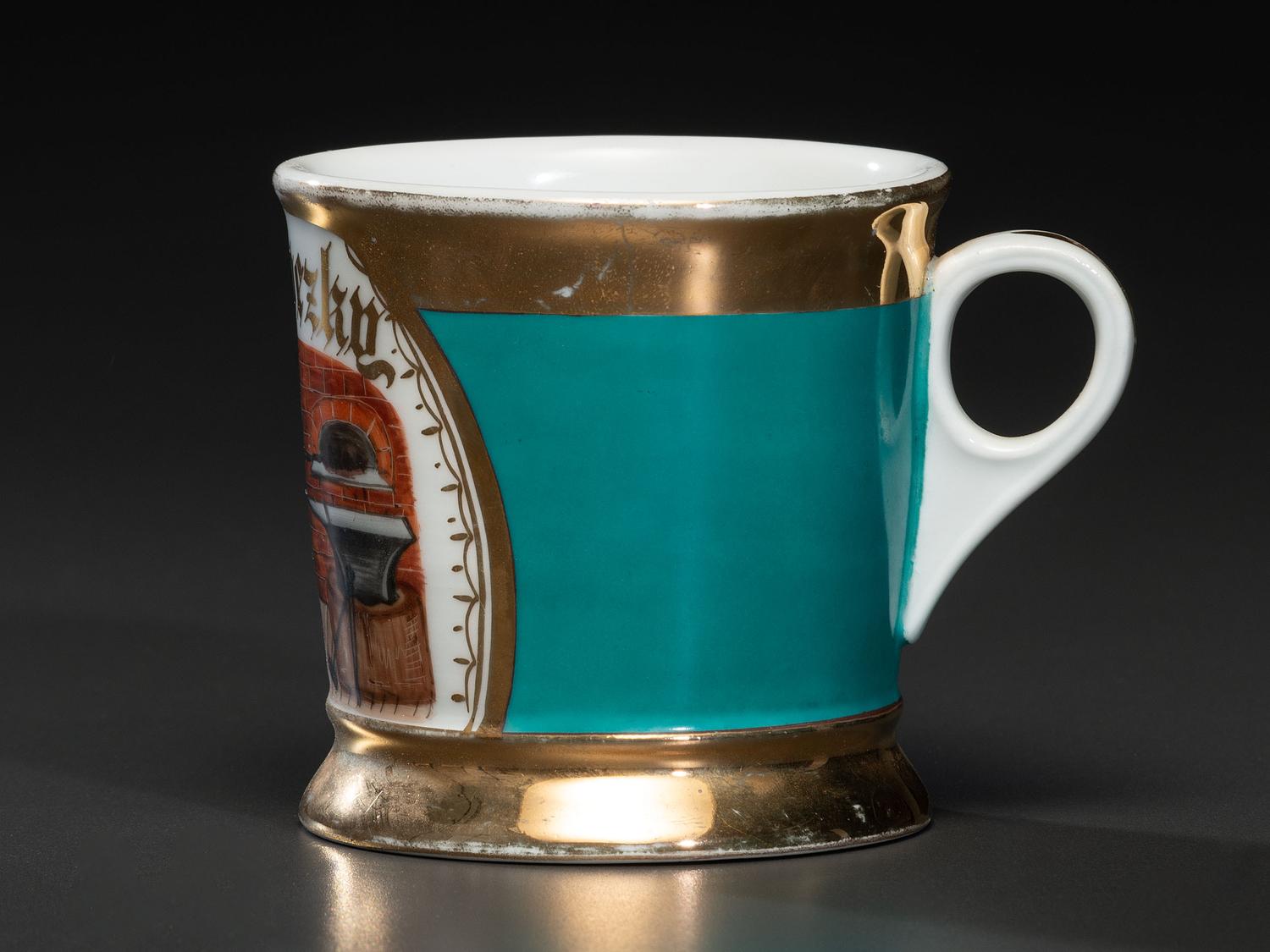 A Blacksmith's Porcelain Occupational Shaving Mug