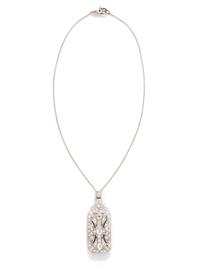 ART DECO, DIAMOND AND SYNTHETIC SAPPHIRE PENDANT BROOCH