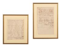 [SLAVERY & ABOLITION]. A pair of manuscript documents, featuring the names of 13 enslaved individuals, related to the estate of enslaver Owen Fillyaw,. [Gadsden, FL], 1830s.