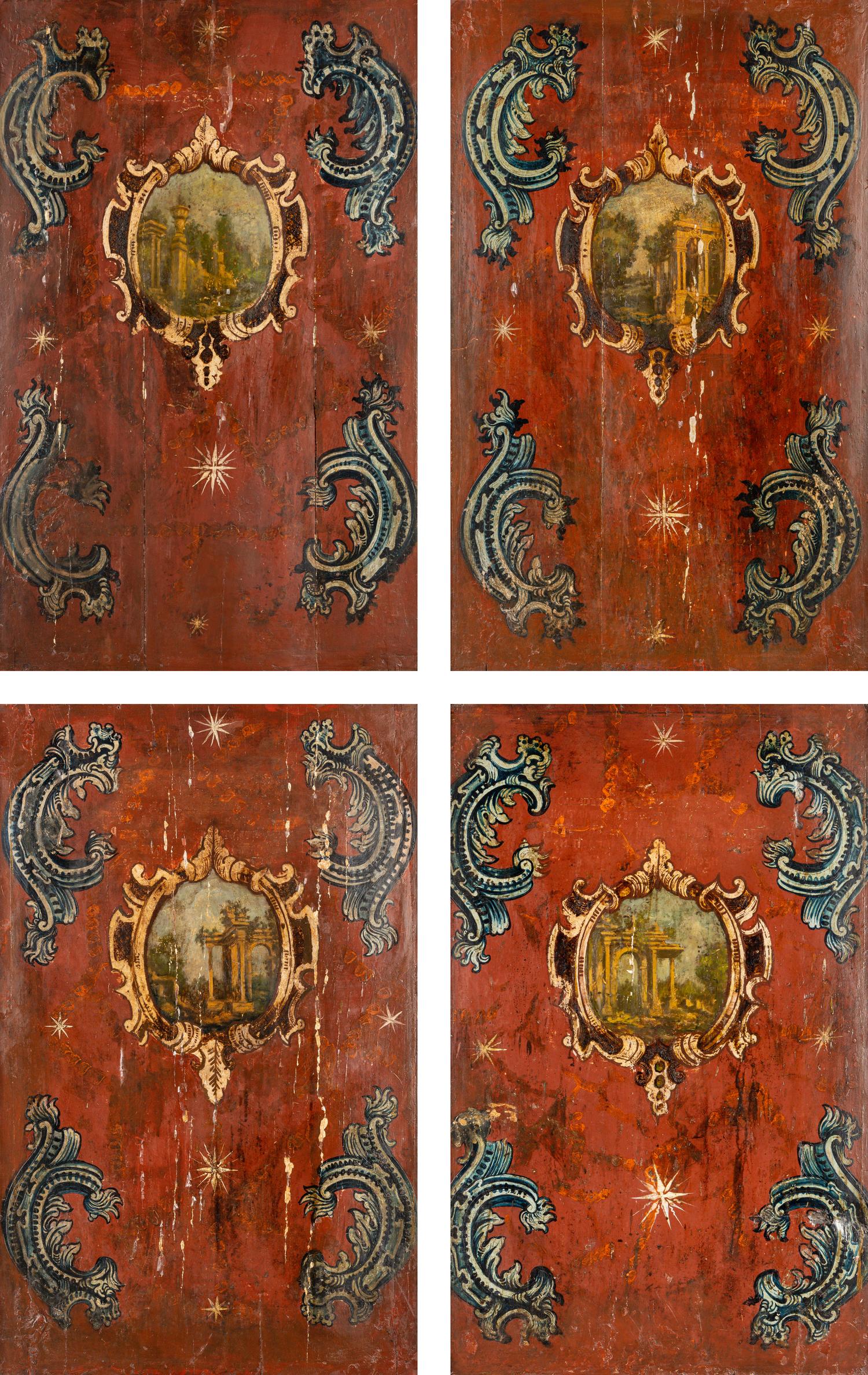 A Set of Four Italian Painted Panels