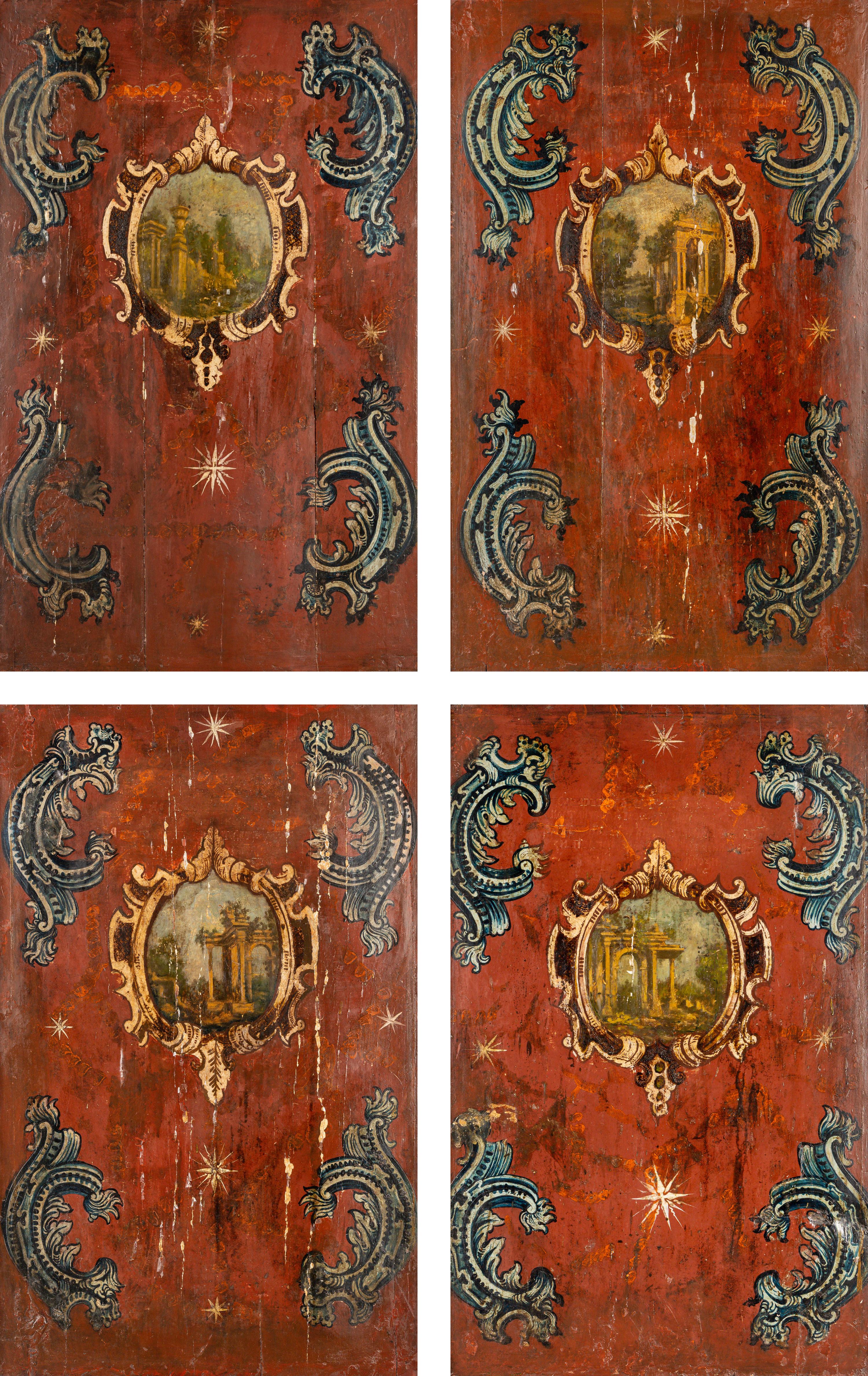 A Set of Four Italian Painted Panels