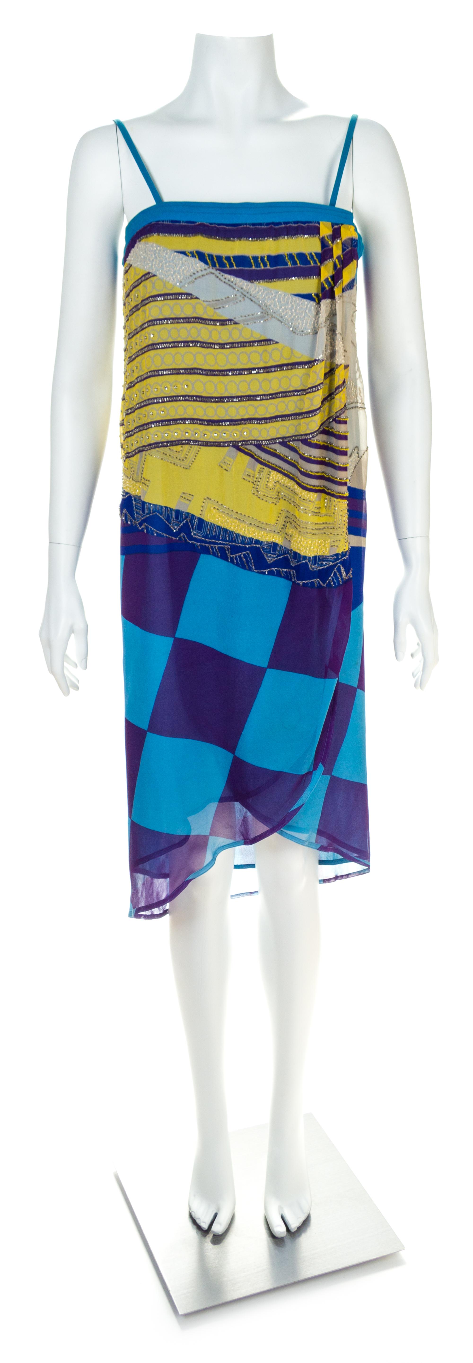 A Gianni Versace Silk Sleeveless Dress, Size 40.