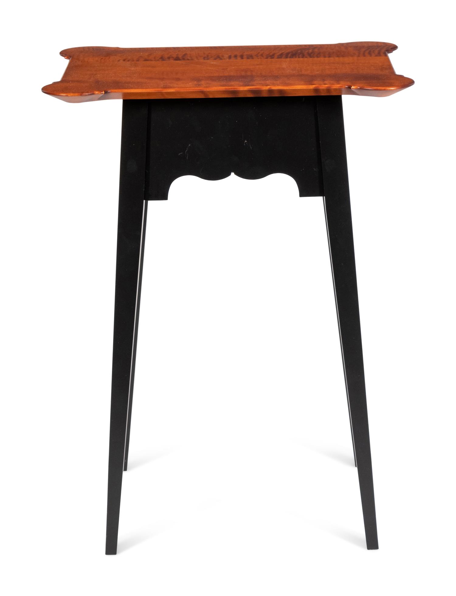 A Queen Anne Style Tiger Maple Tea Table