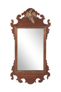 A Chippendale Style Parcel Gilt Mahogany Looking Glass