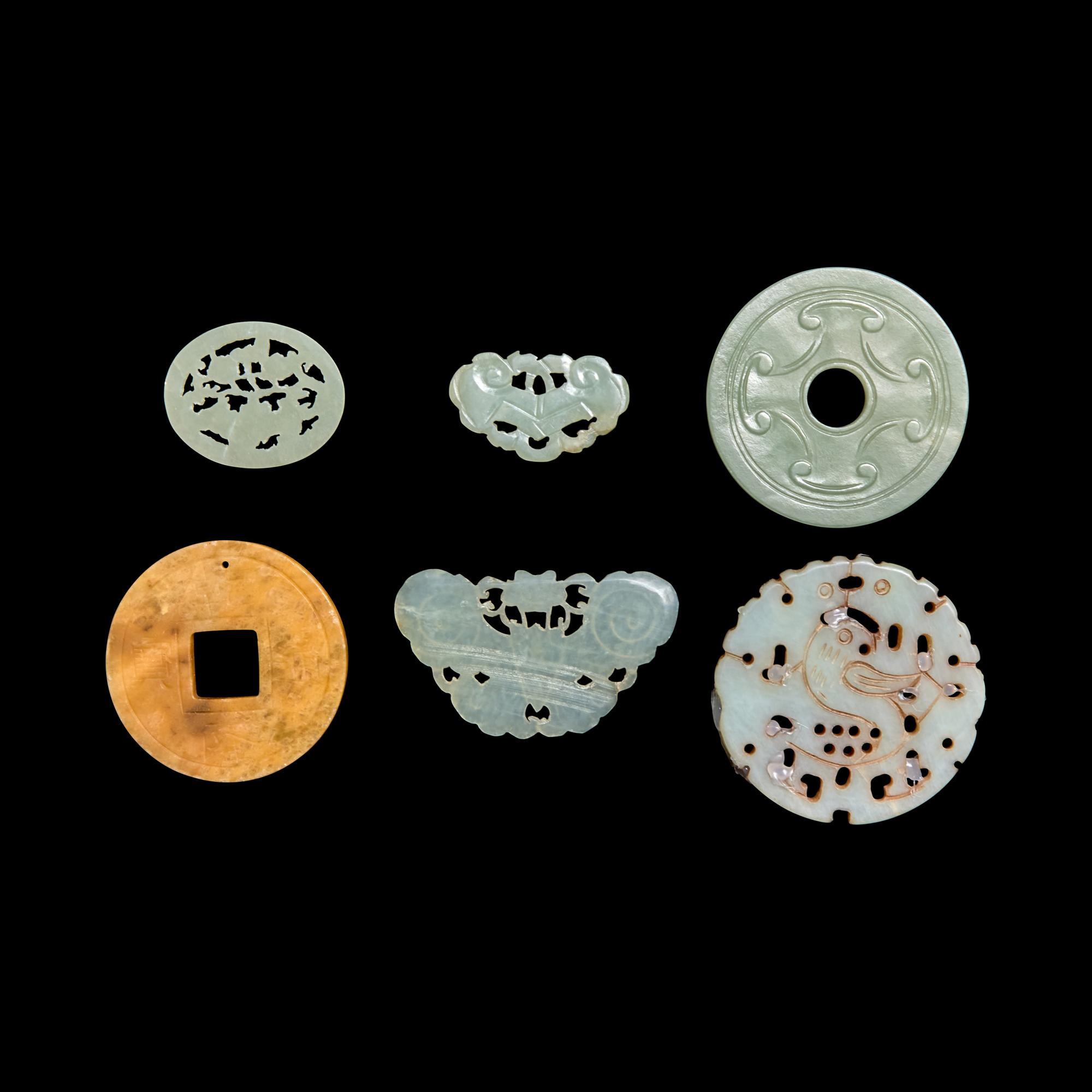 Seven Chinese Jade Pendants