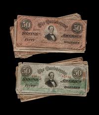 [CONFEDERATE STATES OF AMERICA] A Group of Eleven $50 Notes