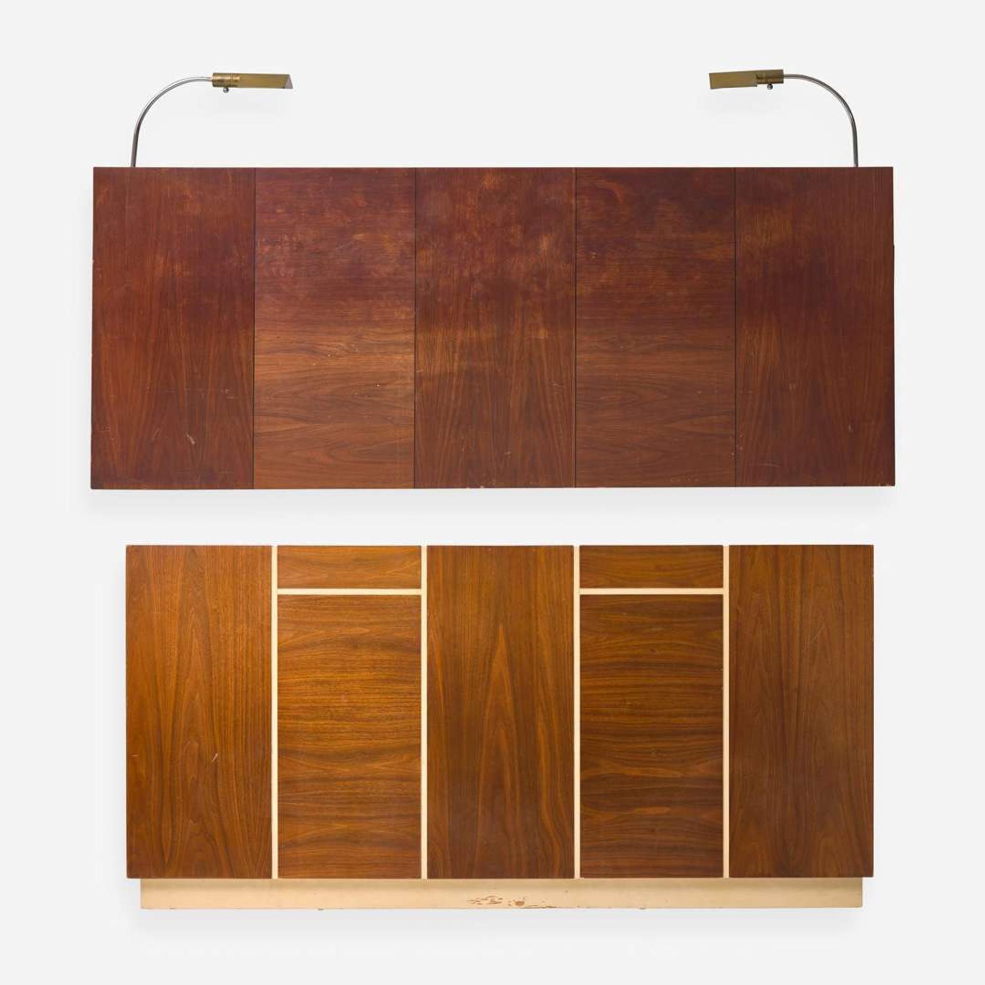 Vladimir Kagan (American, 1927-2016) Two Walnut Headboards, Kagan Designs, Inc. and Vladimir Kagan Designs, Inc., USA, circa 1948 and 1950s