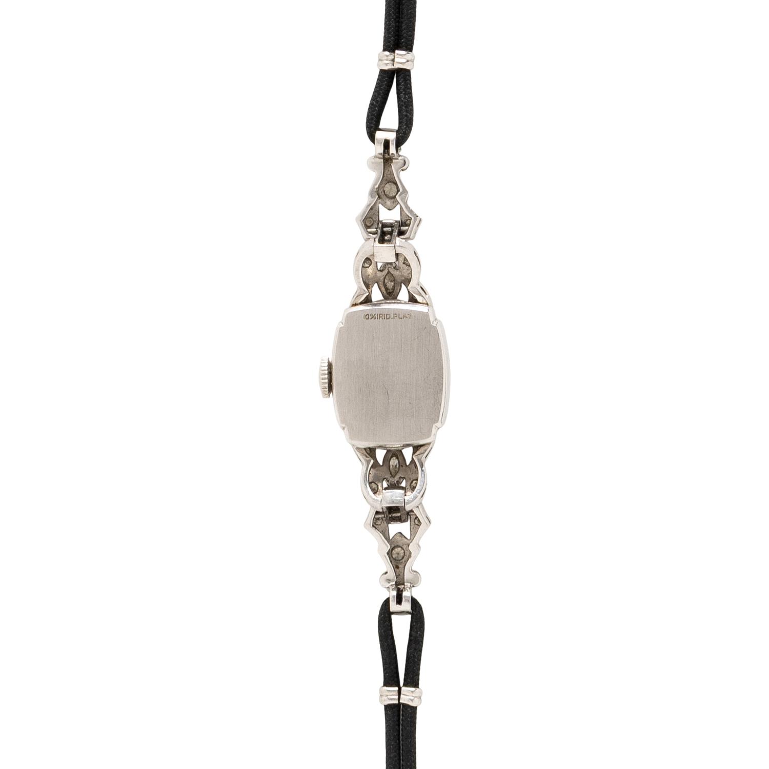 HAMILTON, PLATINUM AND DIAMOND WATCH