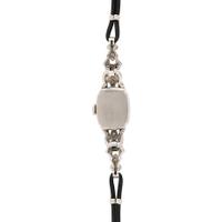 HAMILTON, PLATINUM AND DIAMOND WATCH