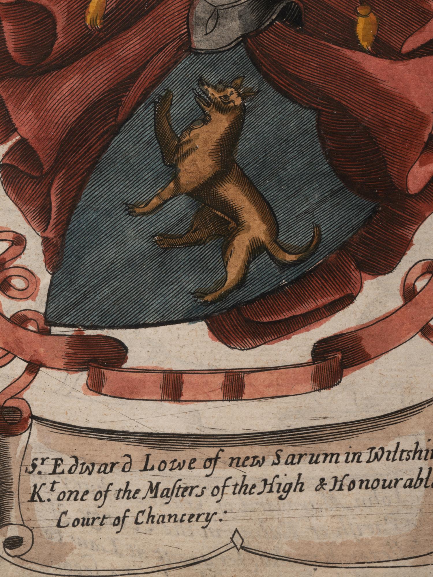 A Set of Four Hand-Colored Heraldic Engravings