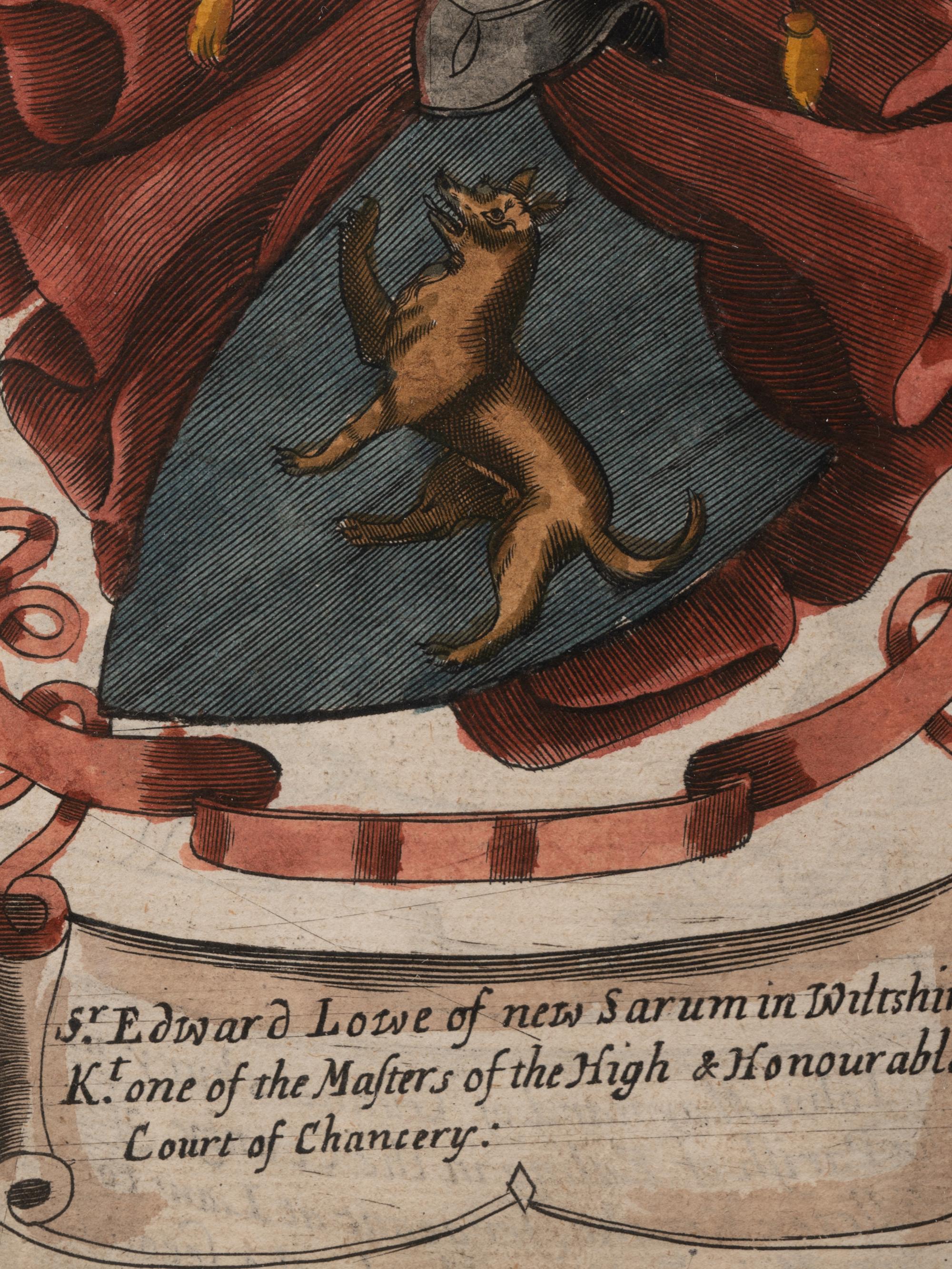 A Set of Four Hand-Colored Heraldic Engravings