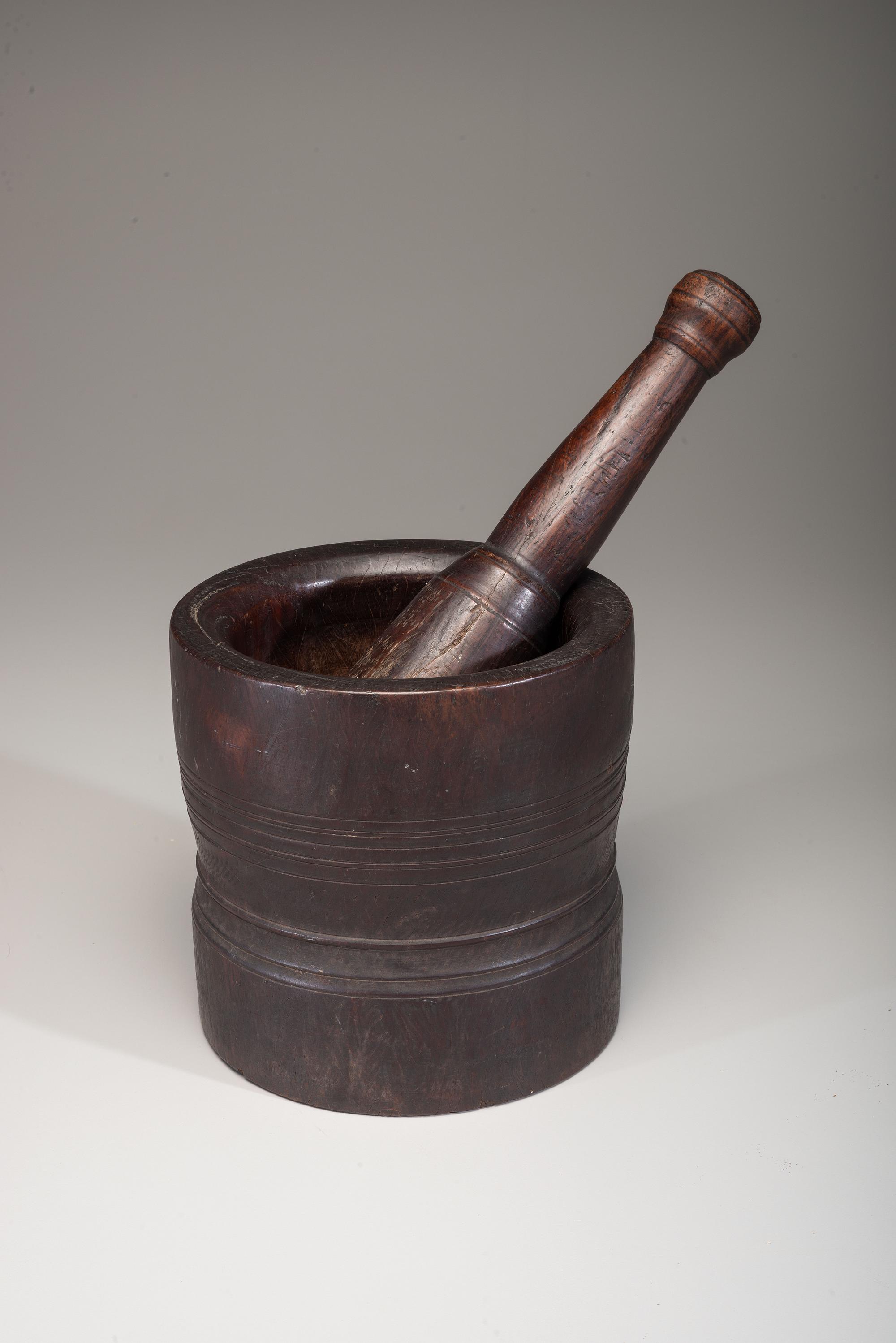 A Lignum Vitae Mortar and Pestle
