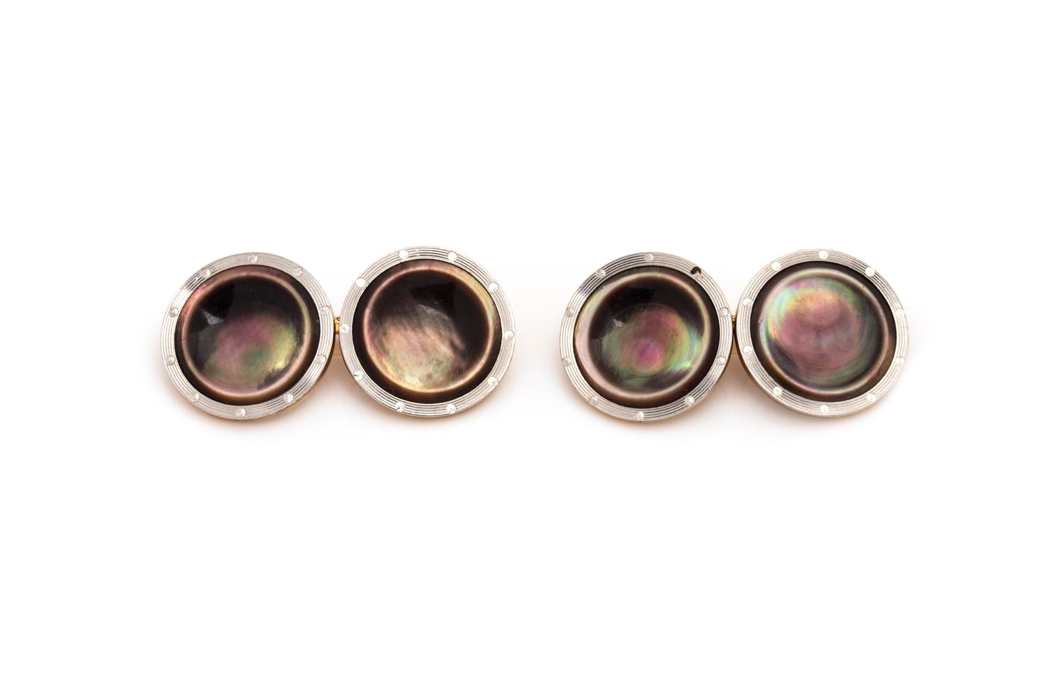 LARTER & SONS, ABALONE CUFFLINKS