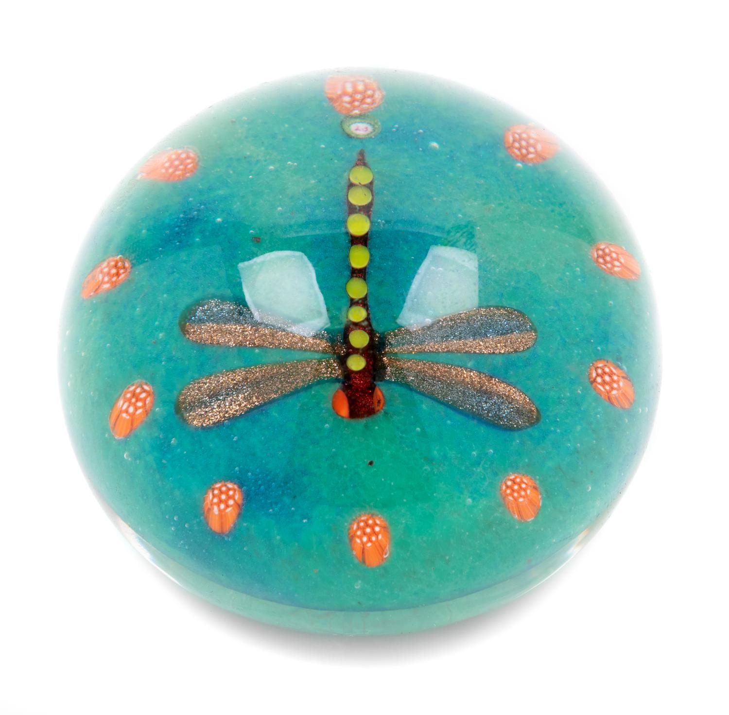 Paul Yasart, (Spanish, 1904-1991), Paperweight with Dragonfly Motif