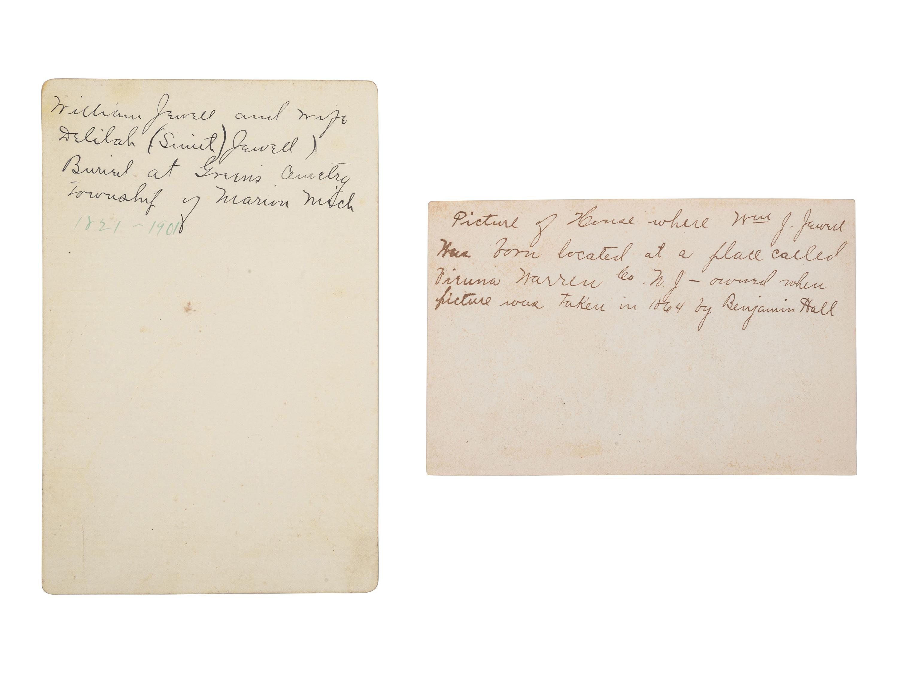 [GOLD RUSH]. Extensive California Gold Rush archive of William J. Jewell (1818-1885) including letters, diaries, and photographs, ca. 1852-1853.