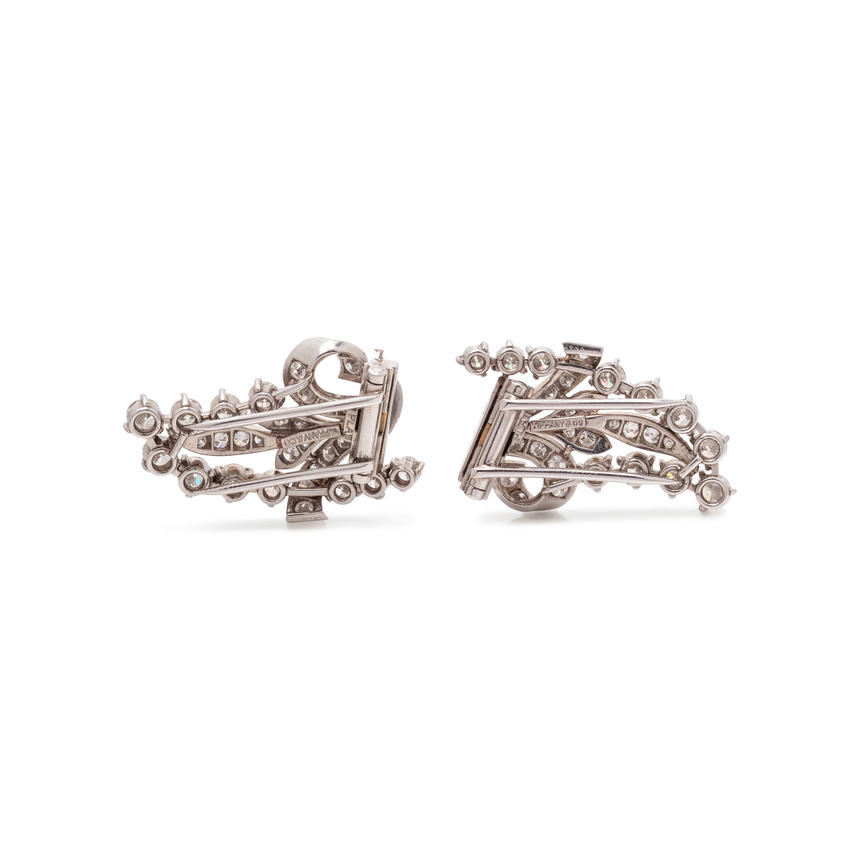 TIFFANY & CO., DIAMOND DOUBLE CLIP/BROOCH
