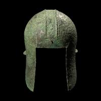 An Illyrian Bronze Helmet Incised with Two Horse Heads