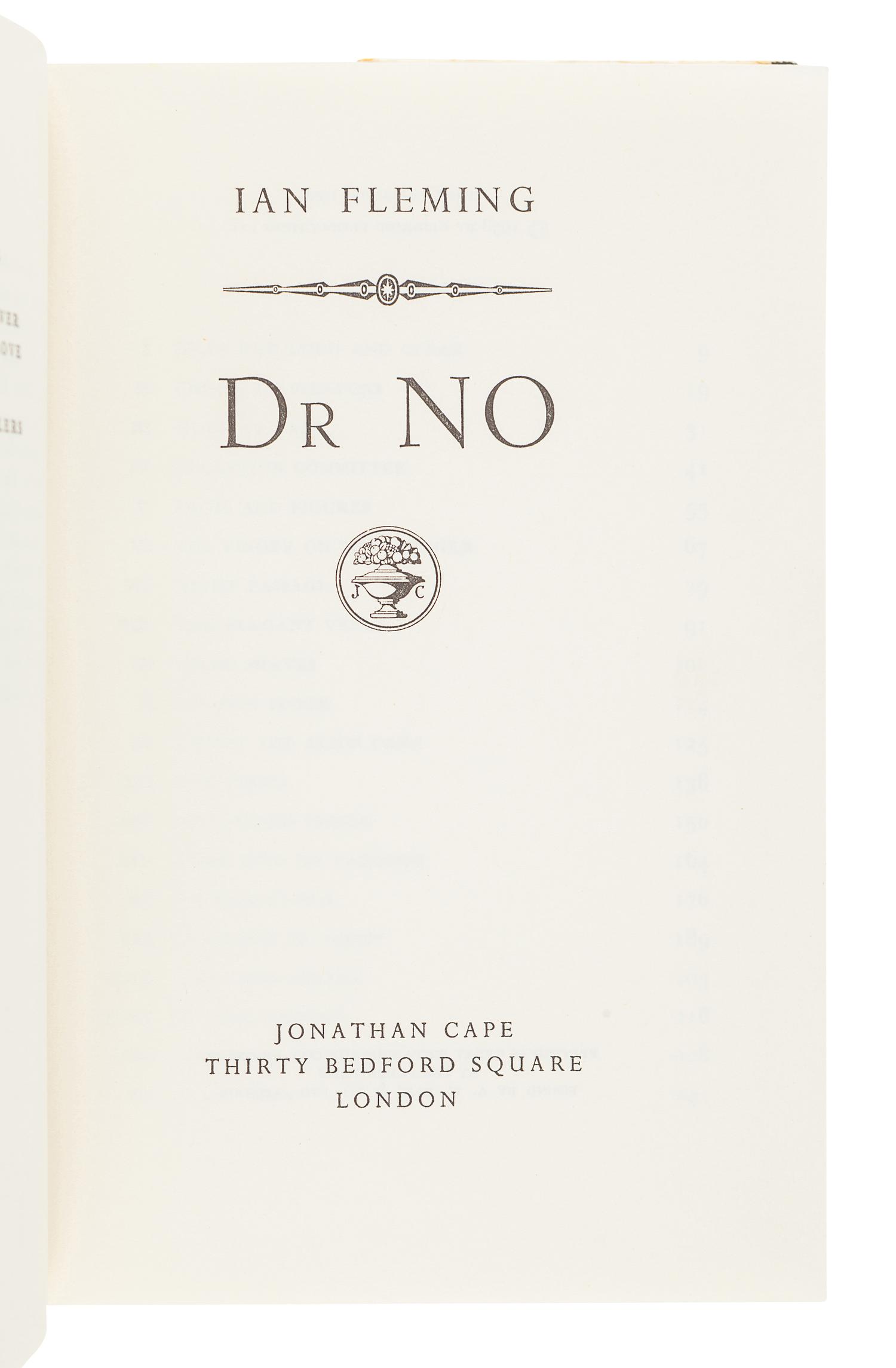 FLEMING, Ian (1908-1964). Dr. No. London: Jonathan Cape, 1958.