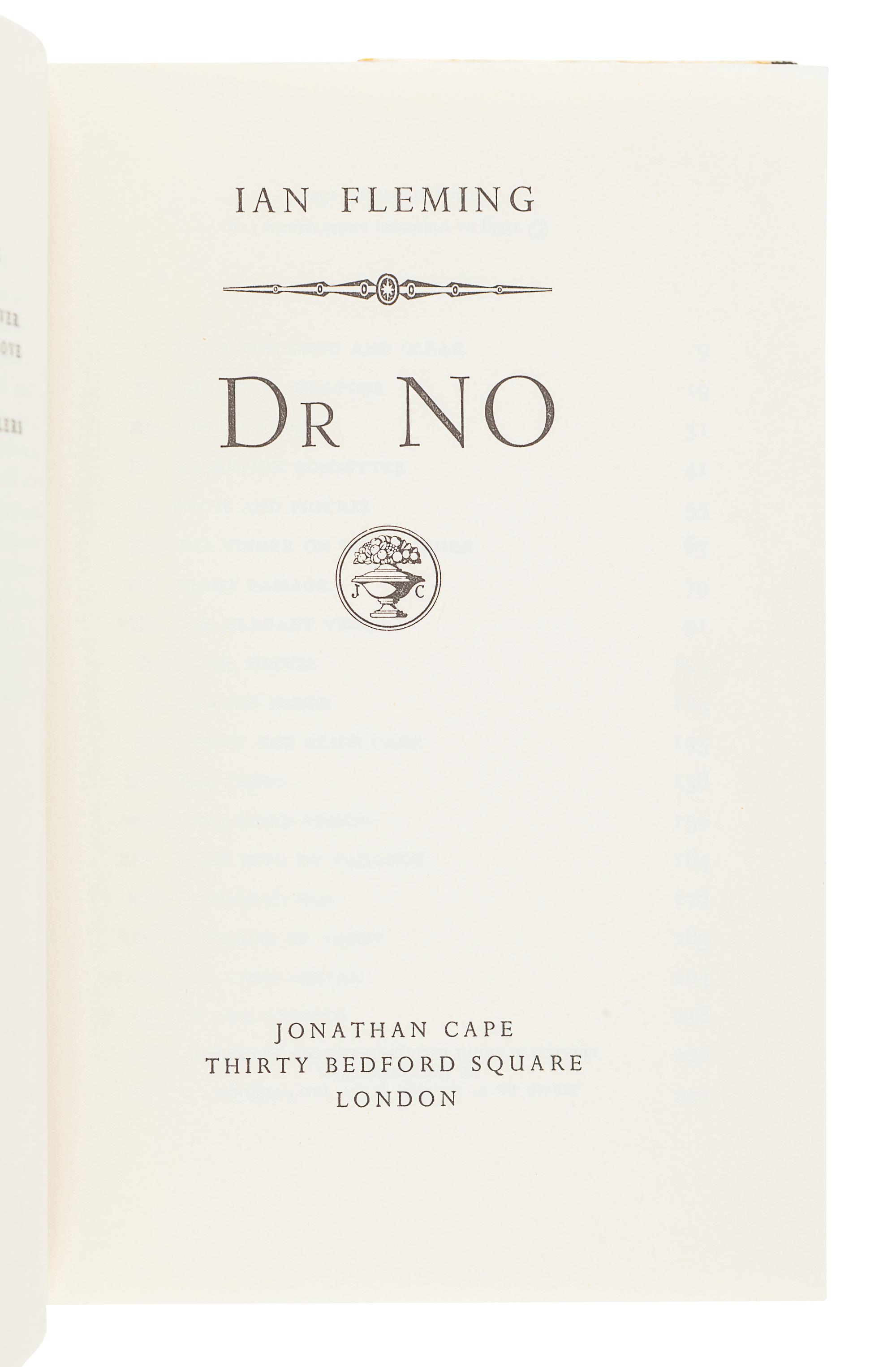 FLEMING, Ian (1908-1964). Dr. No. London: Jonathan Cape, 1958.