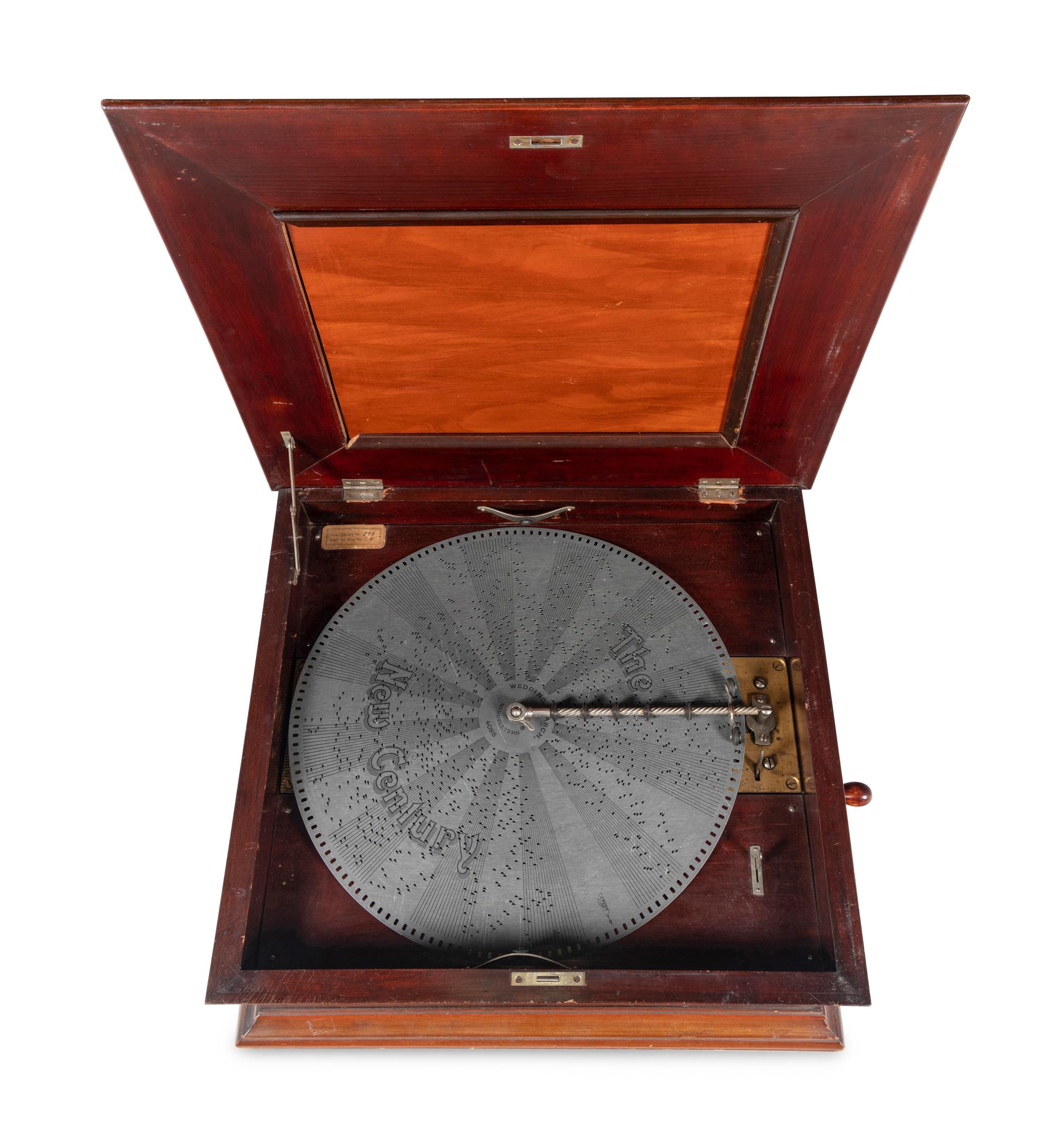 A New Century Mahogany Cased Disk Music Box