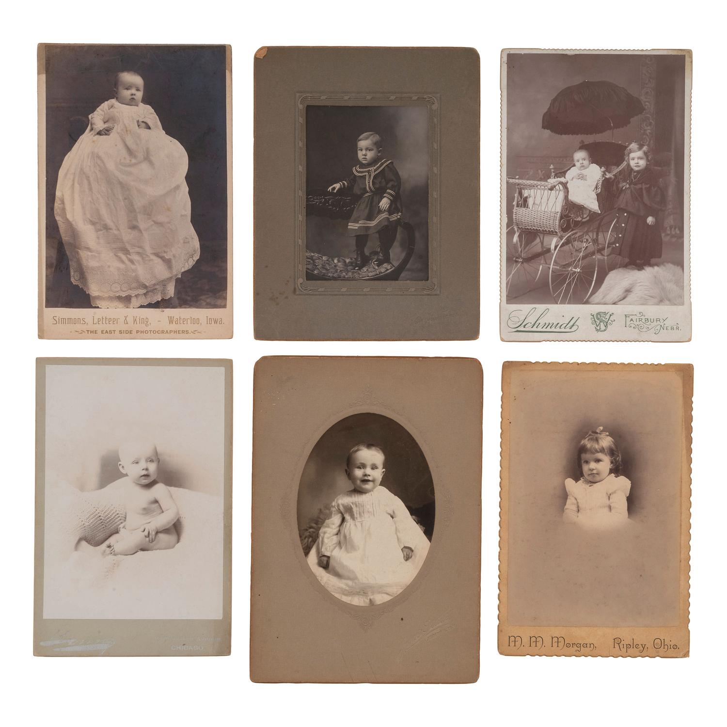 [EARLY PHOTOGRAPHY - PORTRAITURE]. A group of portraits of infants and children, comprising: