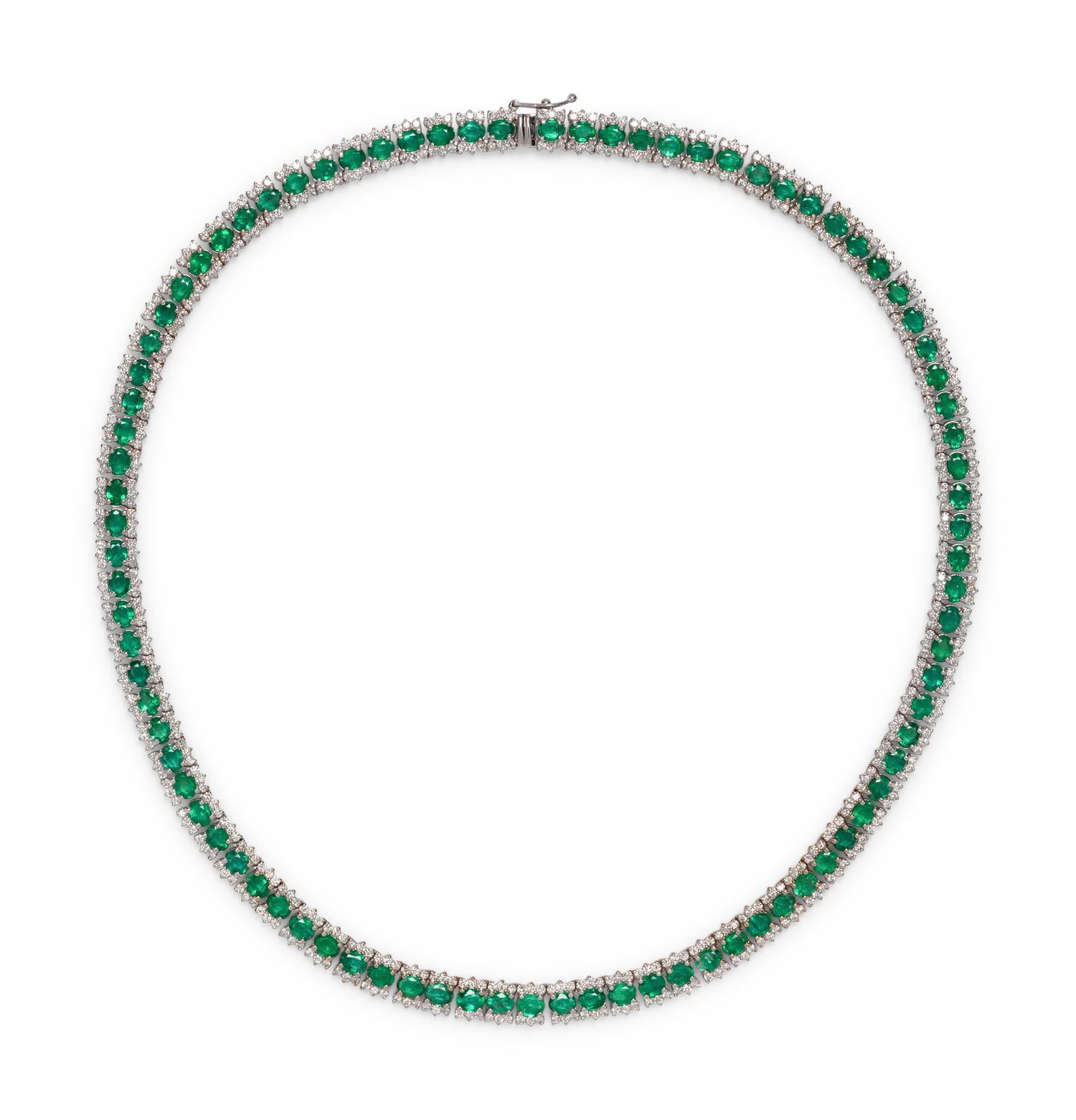 EMERALD AND DIAMOND NECKLACE