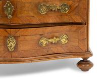 A French Walnut Marquetry Miniature Bow Front Commode