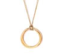 CARTIER, SPOTTED PANTHER ENAMEL, TRICOLOR GOLD, AND DIAMOND 'TRINITY' NECKLACE