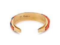 Gold, Coral, Turquoise, and Lapis Inlay Cuff Bracelet
