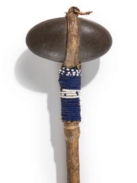 Plains Stone Club, with Beaded Handle