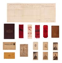 [CIVIL WAR] 16th OH Battery Archive, incl. hand-drawn camp scene, escutcheon, war-date diary, CDVs.
