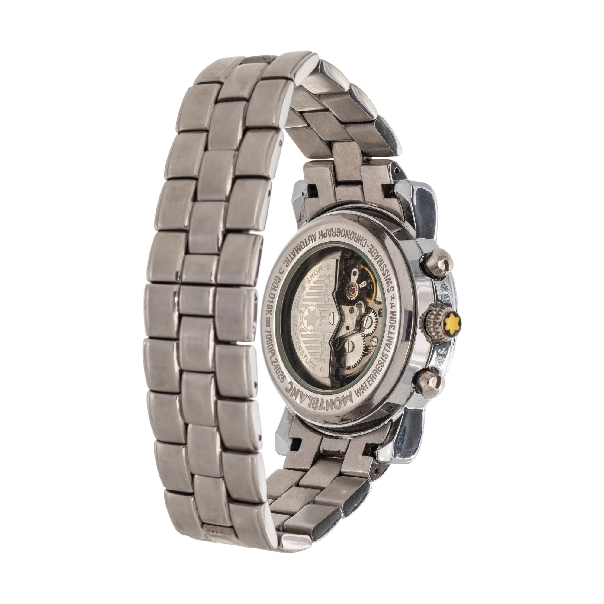 MONTBLANC, 18K WHITE GOLD AND STAINLESS STEEL REF. 4810 CHRONOGRAPH 'MEISTERSTUCK' WRISTWATCH