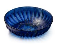 A Roman Glass Ribbed Bowl